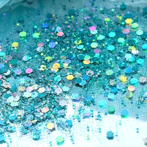 8 Packs Hexagonal Holographic Sequins for Nail Art & Resin Jewelry Making Bright Chunky 3D Flakes for Press On Nails Bracelets Necklaces Epoxy Crafts