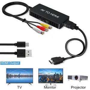 RCA to HDMI Converter, Analog Composite CVBS AV to HDMI 720P/1080P@60Hz Adapter, Plug & Play for VHS VCR DVD PS2 PS3 Wii Xbox Camera Old Devices