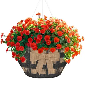 Hanging Basket Jacket - The Buffalo Check - Bringing Beauty to Your Garden, Home, or Business. Simply pull the "jacket" over your Hanging Basket or Flowerpot and Elevate Your Style!