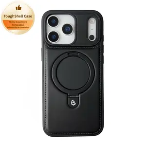 Business sophistication|Magnetic Stand Faux Leather Phone Case for IP 17 ProMax/16/15/14/13, Anti-drop, Anti-fingerprint, Light Luxury Business Style