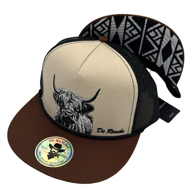 De Rancho Highland Cow #1 Hat (Cream/Brown) DR126