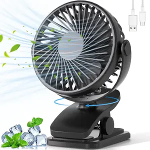 [New Deal] Portable Clip on Fan - 360° Rotate Battery Operated Stroller Fan, 3 Speed  Mini Fan for Outdoor Camping Golf Cart, USB Rechargeable
