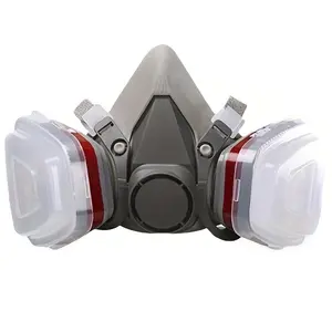Half Face Mask with Filter, Reusable Dustproof Mask with Goggles, Safety Mask for Paint, Woodworking, Construction, Polishing, Chemicals, DIY