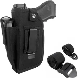 Concealed Carry Holster Universal Fits Handgun with Laser or Light Attachment IWB OWB Car Ambidextrous Gun Holster with 2 Straps Black