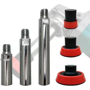 5/8"-11 Thread Angle Grinder Extension Shaft Buffer Backing Plate,3" 4" & 5.5" Connecting Rod with 1" 2" & 3" Polishing Pad Airway Buffer Extender for Angle Grinder and Car Polisher (Silver)