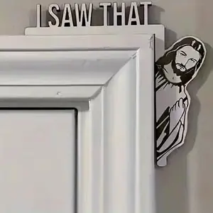 Creative Wooden Door Corner Decoration, Fun Home Decor and Door Ornament, Classic Wood Door Plaque, Easy Installation Design, Vintage Plaque Decor