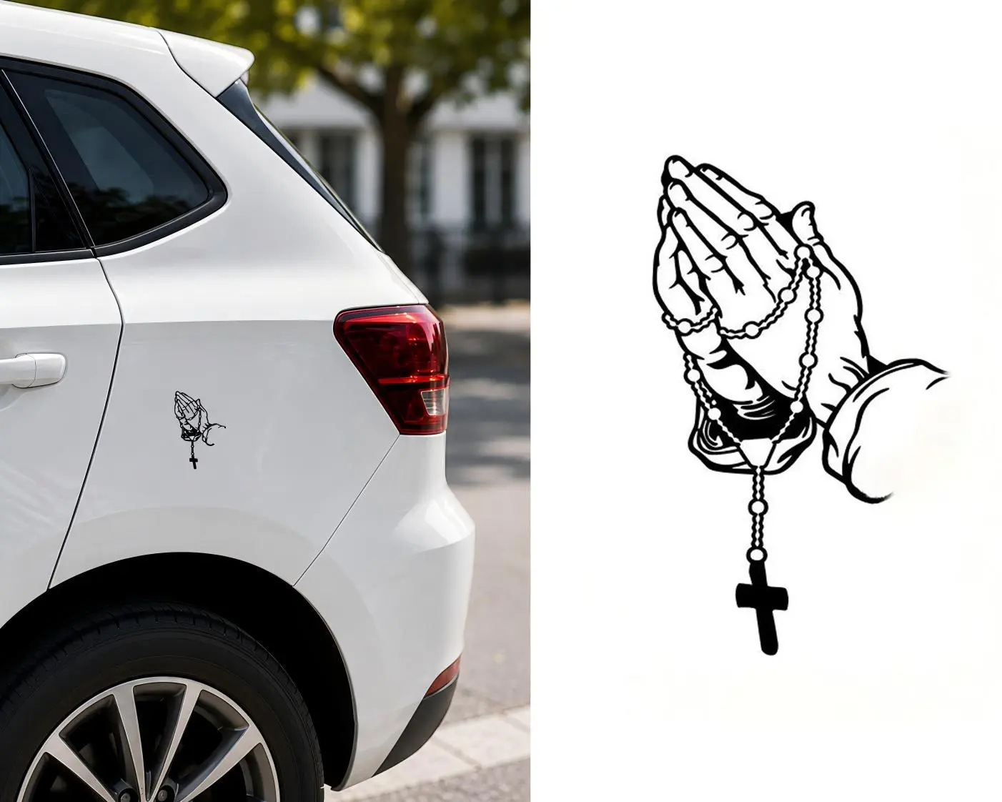 3PCS Praying Hands Vinyl Decal Stickers – Faith Inspired Car & Laptop Decals for Cars, Trucks, Windows, Computers, Walls – Waterproof Outdoor Vinyl, Easy Apply, Smooth Surface Use