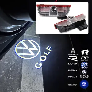 2 Piece HD Welcome Light Car Door Projector, LED Projection Lamp for Volkswagen Vw Tiguan CC Passat Variant B8 Golf Sharan Eos, Car Lighting Accessories