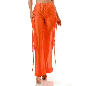 Sheer Organza Utility Cargo Pants