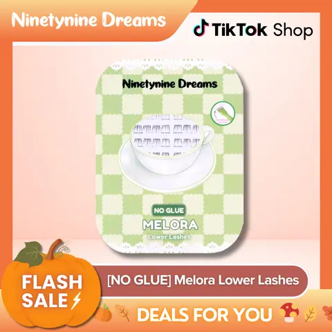 Ninetynine Dreams [NO GLUE] Melora Lower Lashes | Self-Adhesive Pre-Glued Press-On Bottom Lashes, Defined Separated Self Stick Lower False Eyelashes with Jelly Adhesive Band, Soft Natural Lightweight Lower Lashes, Beginner Friendly No Glue Lower Lashes