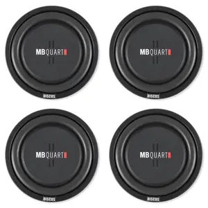 MB Quart DS1-304 1600 Watt 12 Inch Slim Shallow Automotive Subwoofers, 4 Piece
