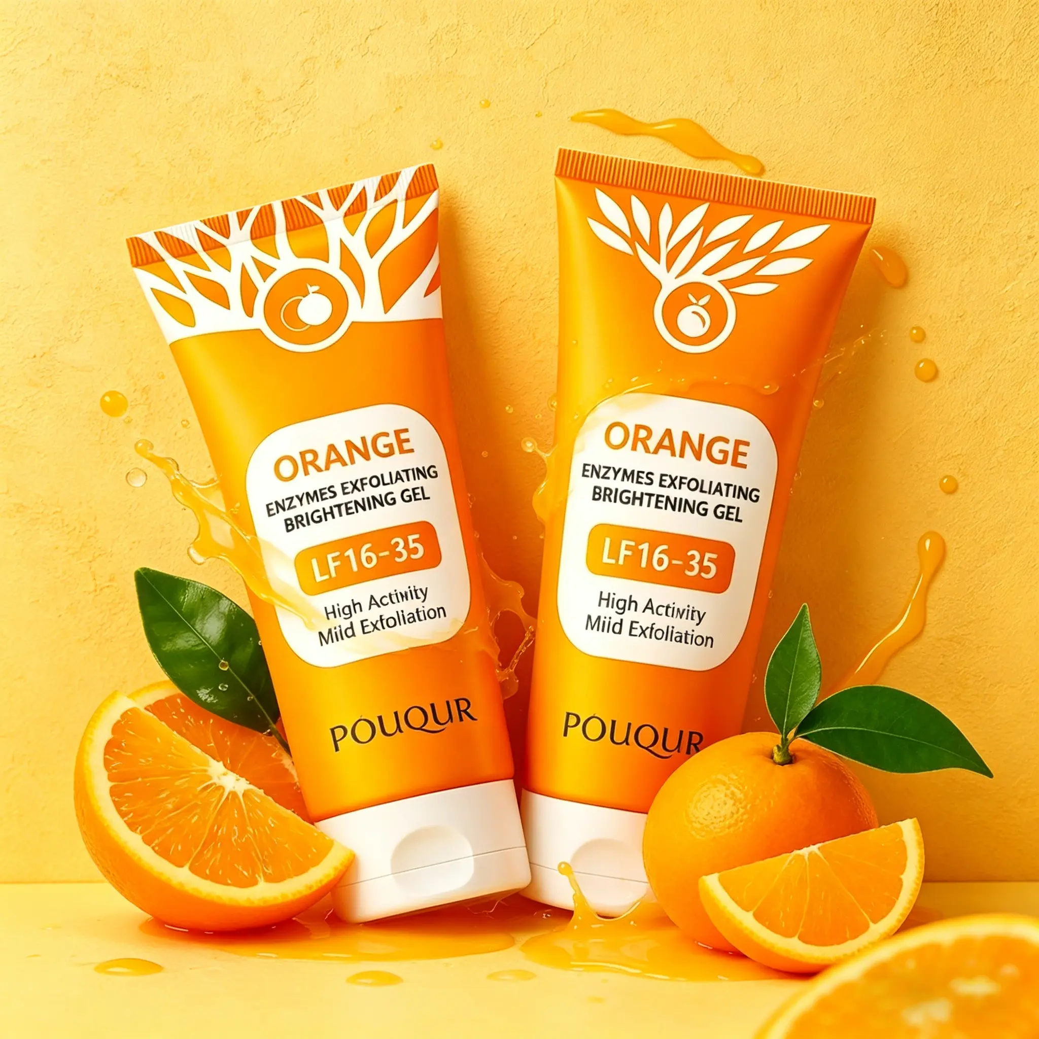 Orange Exfoliating Gel, Moisturizer Face Body Scrub Gel,Deep Cleansing Moisturizing Facial Exfoliator,Natural Orange Peeling Gel Face Scrub