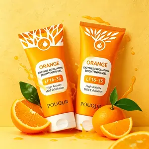 Orange Exfoliating Gel, Moisturizer Face Body Scrub Gel,Deep Cleansing Moisturizing Facial Exfoliator,Natural Orange Peeling Gel Face Scrub