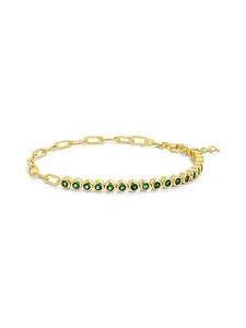 Emerald CZ Tennis & Chain Bracelet