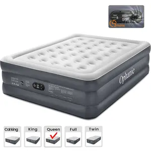 Ophanie Queen Air Mattress, 18-Inch Elevated Inflatable Bed with Built-in Pump, Puncture-Resistant Mattresses, Quick Inflation/Deflation, Portable for camping & Guests, Dark Gray
