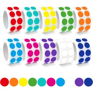 8000 count 1/2" Colored Dot Stickers Round Color Coding Labels, 10 Assorted Colors  Coding Label Sticker Rolls, for Office, Classroom Supplies,  Etc(10 Rolls, 1/2 Inches)