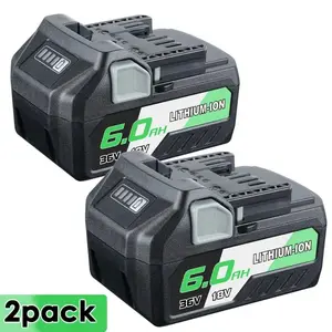 2Pack BSL36B18 6.0Ah Lithium-Ion Replacement for Metabo 18V/36V Batteries Compatible with Metabo BSL36A18 371751M 372121M Slide-Style MAX Cordless Battery