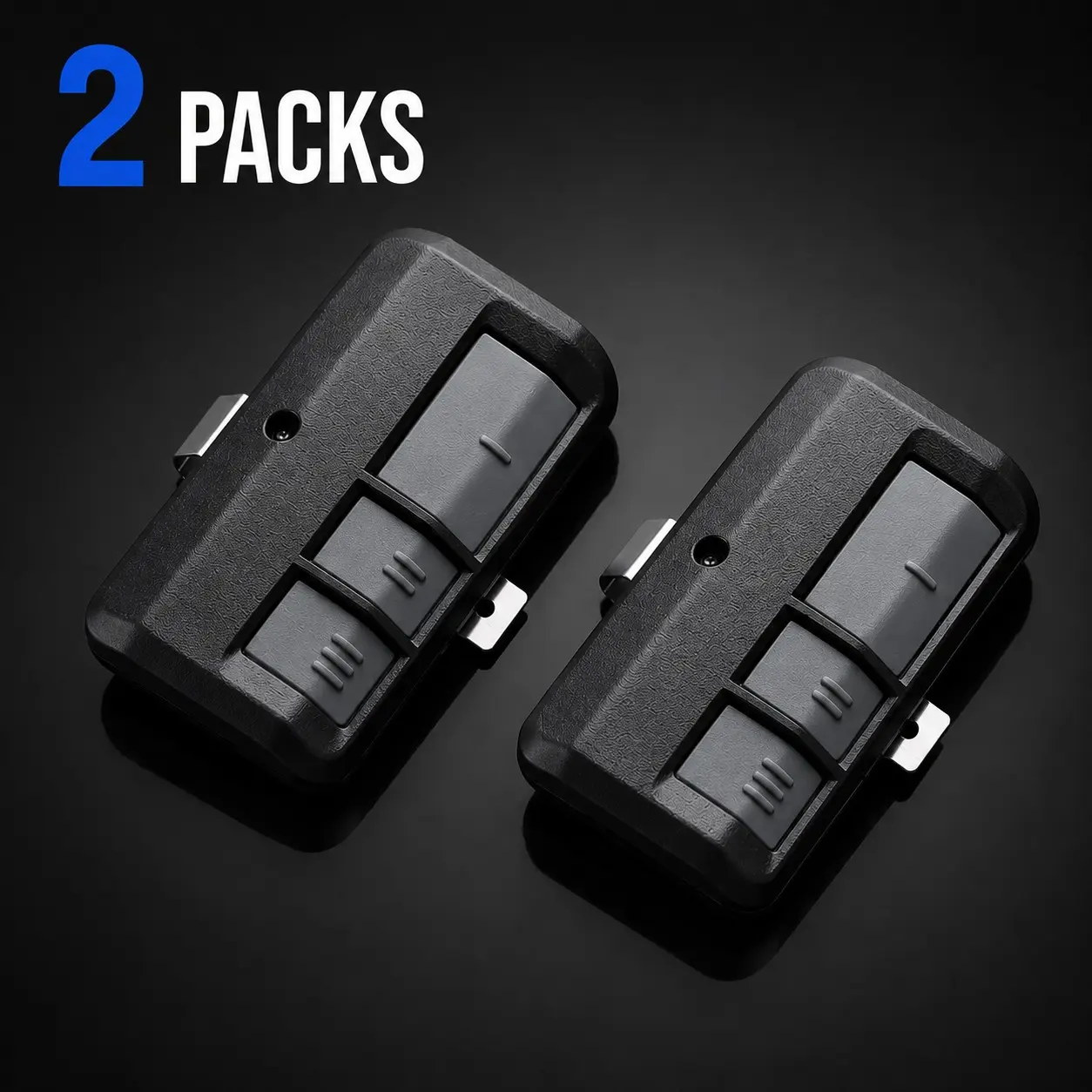 2-Pack Universal Garage Door Opener Remote – 3-Button Replacement Clickers for LiftMaster, Chamberlain & Craftsman, Compatible with 893LM, 893MAX, 891LM, 371LM, 373LM, 971LM & 973LM, Extra-Long Range, Self-Programming