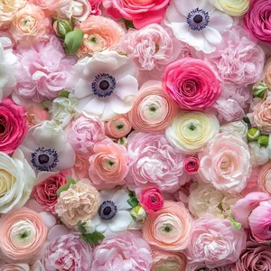 Pastel Ranunculus & Anemone Flower Bulb Mix – 50 Premium Bulbs for Planting | Romantic Light Colors | Easy to Grow Perennials for Garden Beds, Pots & Borders