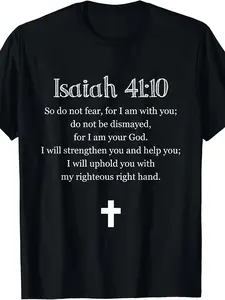 Isaiah 41:10 Bible Verse Christian T-Shirt for Men