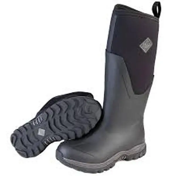Men's Muck Artic Sport Steel Toe Work Boots - Tall Waterproof Rubber Anti-Injury Work & Safety Footwear for Cold Weather, Black Male Shoes, Safety Wear, Features Work & Safety Footwear