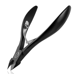 FERYES Cuticle Cutters 1\/2 Jaw - Professional Stainless Steel Cuticle Clippers Nail Cuticle Remover Tool, Nail Dead Skin Clipper - BLACK
