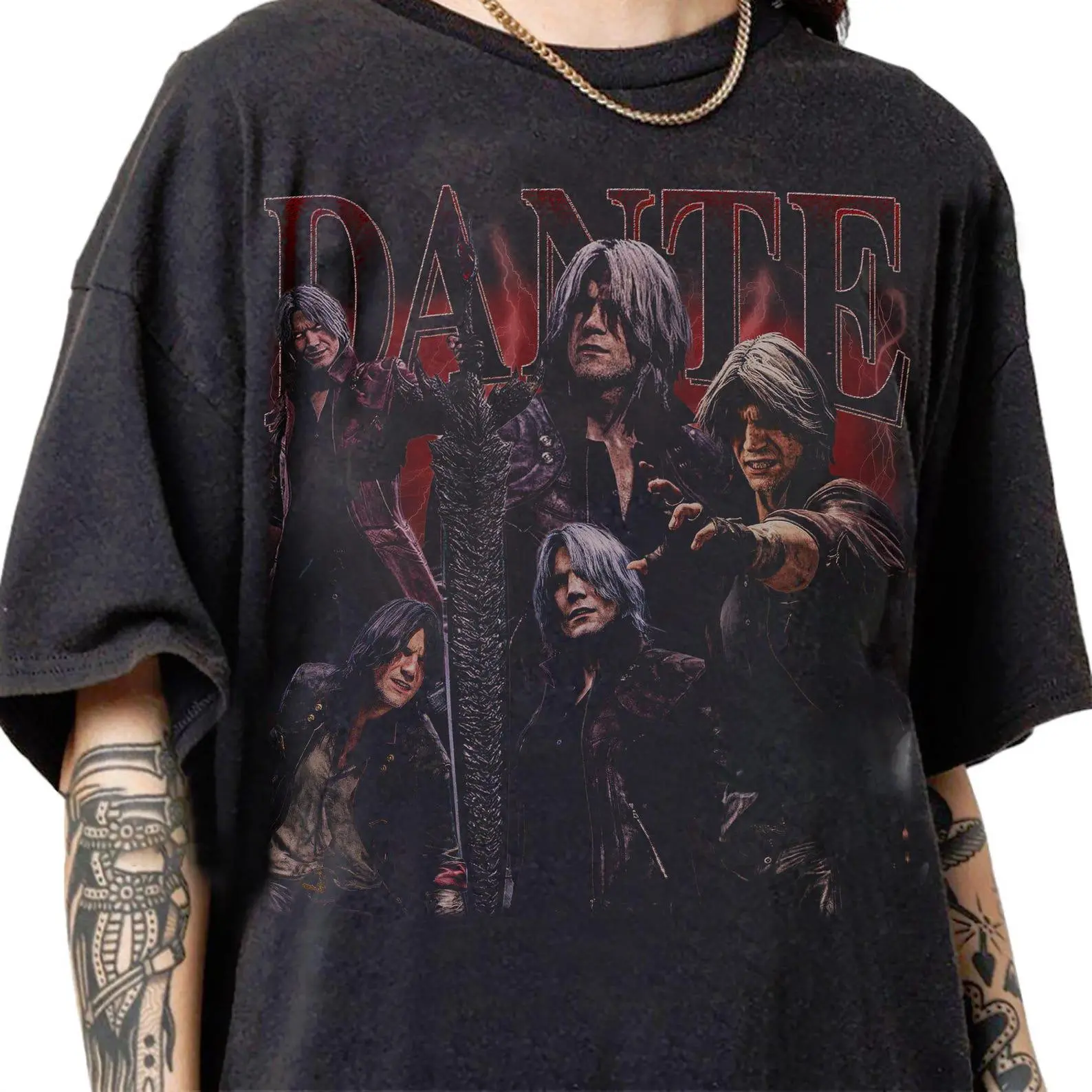 Dante Devil May Cry 90s Bootleg Vintage T-Shirt, Dante Devil May Cry Streetwear Classic Tee, Gift For Women and Man Unisex T-Shirt