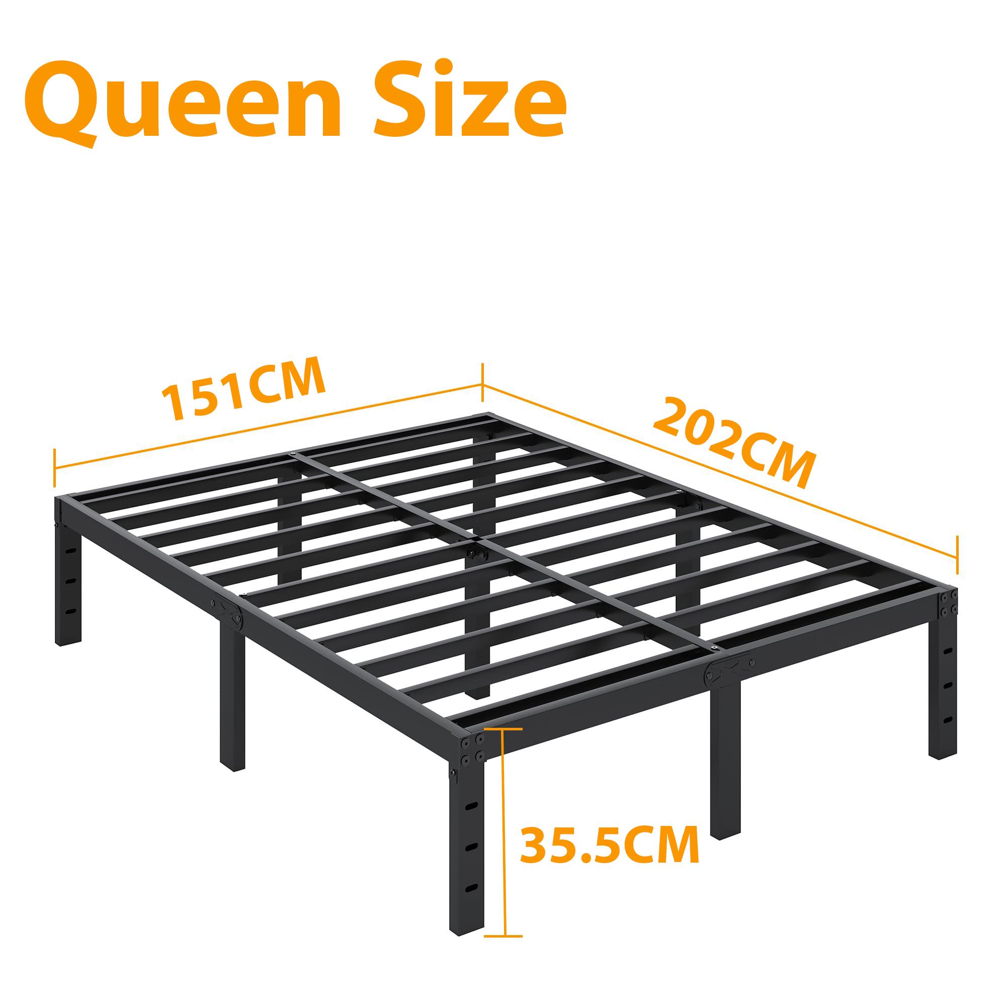 Edenza-Bed Frame- 14 Inches, Twin Full Queen King Size with Storage Space Under Frame ，Heavy Duty Metal Platform Bed Frames , Sturdy Steel Slat Support barbarian Furniture Home Modern Interior