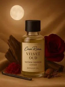 Casa Roma Velvet Oud Aroma Oil – Premium Cold-Air Diffuser Oil Blend with Patchouli, Leather, Rose & Oud – Compatible with Casa Roma & Waterless Diffusers (120ml Bottle)