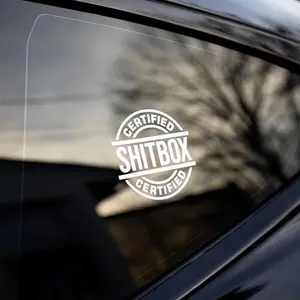 Certified *Shitbox* Vinyl Decal | Window Sticker | Bumper Sticker | Car Guys | Automotive Collection | Cute & Fun Gifts | ClichéBuilt