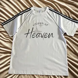 Citizen of Heaven Sporty Tee - White T-Shirt with Black Stripes and "Citizen of Heaven" Design