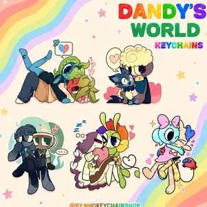 Cute Dandy's World Acrylic Keychain - Chibi Game Toon Ship Couples Merch