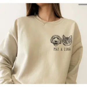 Custom Pet Sweater Using Pet Photo + Name Custom Dog Portrait Sweater Personalized , Global Trending Outfits