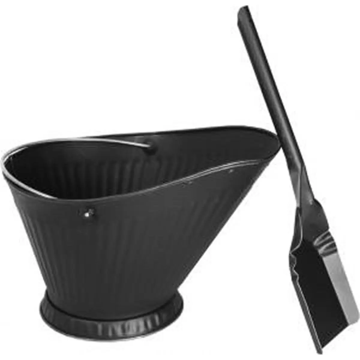 212 MAIN Corrugated Galvanized Metal Coal Hod, Heavy-Duty Half Oval Pail with an Extra Strength Rim and Half Oval Bail for Outdoor Use, 0.88 X 0.88 X 0.88 In