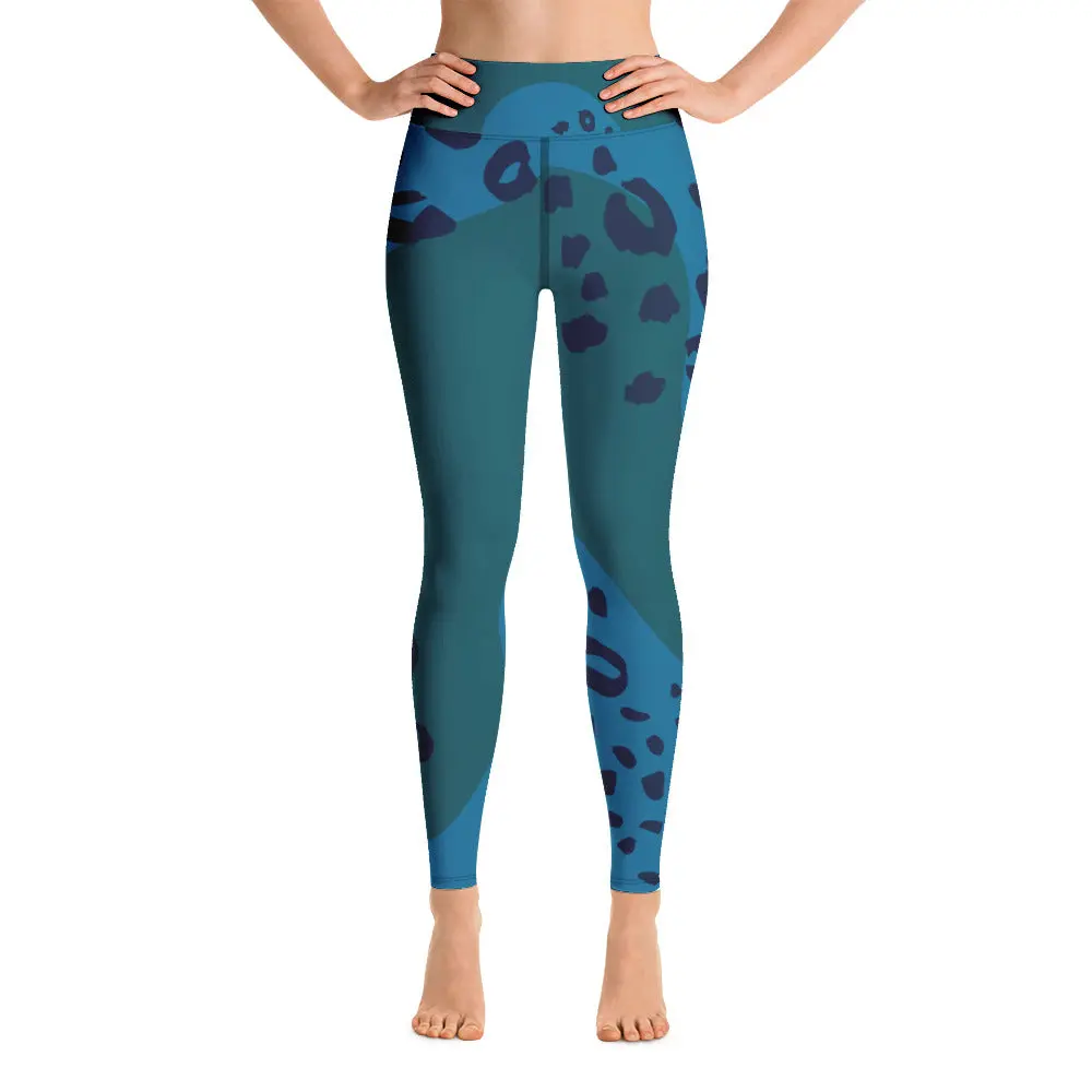 Women's Tropical Leopard Shark Yoga Leggings tight pant
