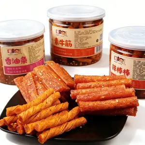 Chinese Style Spicy Latiao Strips Snack, Vegan-Friendly Sweet & Savory Spicy Flavor, Fragrant Gluten Snack Sticks, 3 Variety Pack Convenient On-the-Go Treat