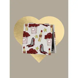 High Heels, Flowers, Bags, Portable Handheld Makeup Mirror, Compact Mirror Square Double Side Folding Makeup Vanity Mirror