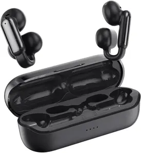 Clip On Earbuds, Open Ear Clip  Earbuds  5.4, Clear Voice Call,  Earphones with  Case, Built-in Mic, 35H Play Time OWS Open Ear Headphones for Fitness Running (Black)