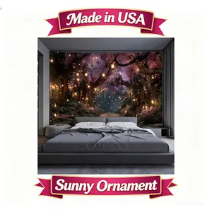 Indoor/Outdoor Use, H,, Horizontal Fantasy Landscape Decor for Living Room, Bedroom, Photo Studio Backdrop - No Electricity Needed, Easy Hang Installation -
