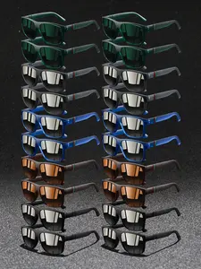 20pcs fashionable retro striped square sunglasses,Trendy styling sunglasses,unisex casual sunglasses,plaid frames and comfortable non-slip rubber nose pads,outdoor activities and daily wearing,durable and lightweight sunscreen accessories