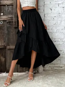 Zero Effort Chic Ruffle Skirt, Perfect for Any Top, Comfortable and Stylish, Ideal for Lazy Days, Must-Have Fashion Piece