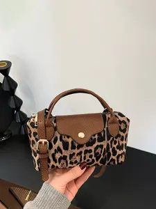 1pc Women's Fashionable Minimalist Retro Leopard Print Compact Handbag Perfect for Daily Commuting, Shopping, Dates, or Gifts Versatile Shoulder Bag Chic Crossbody Purse