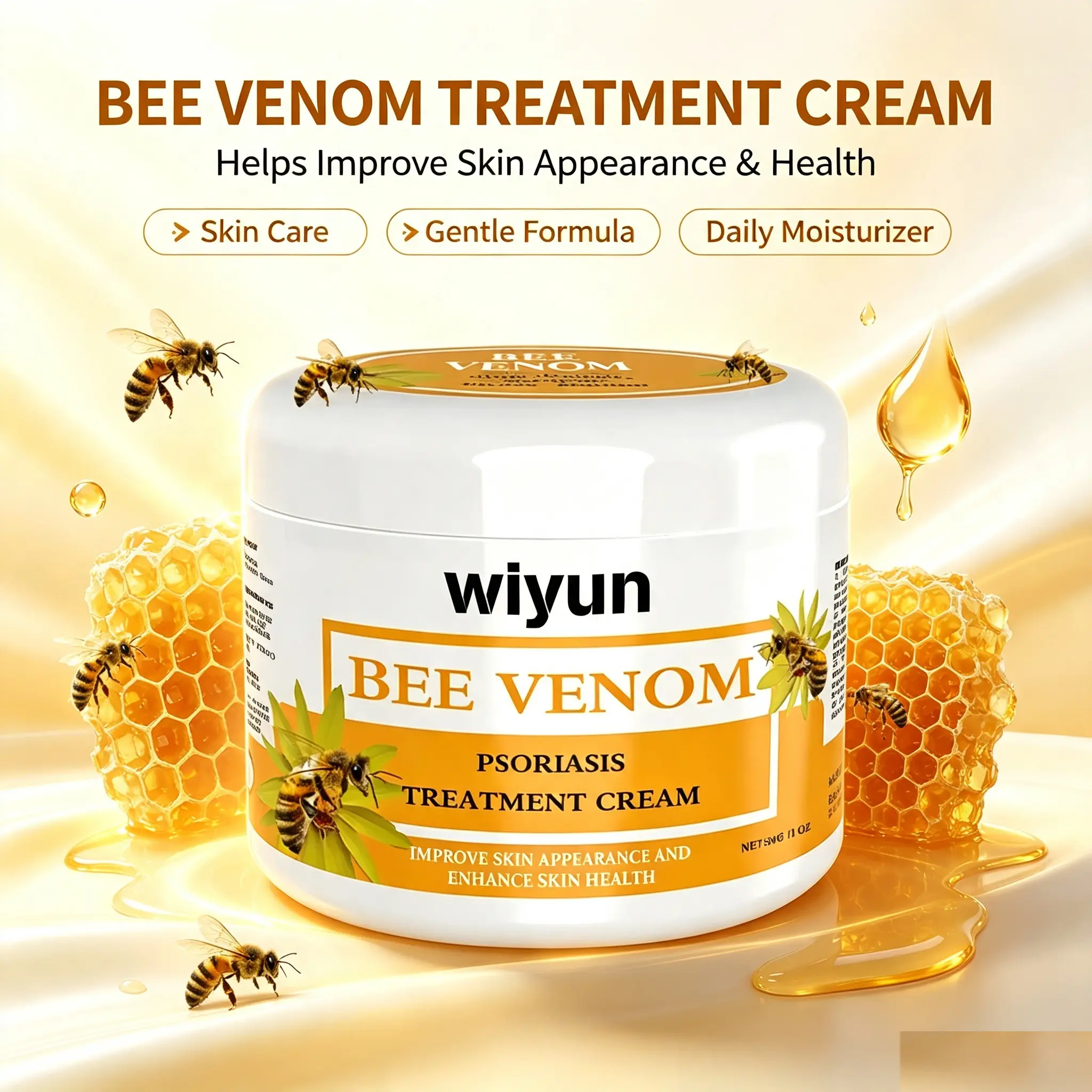 Natural Bee-Venom Infused Body Moisturizer Cream, All-Natural Softening Hydrating Soothing Herbal Relief Skin Care for Daily Hands, Ft and Whole-Body Use joint Relief Cream gel lotion