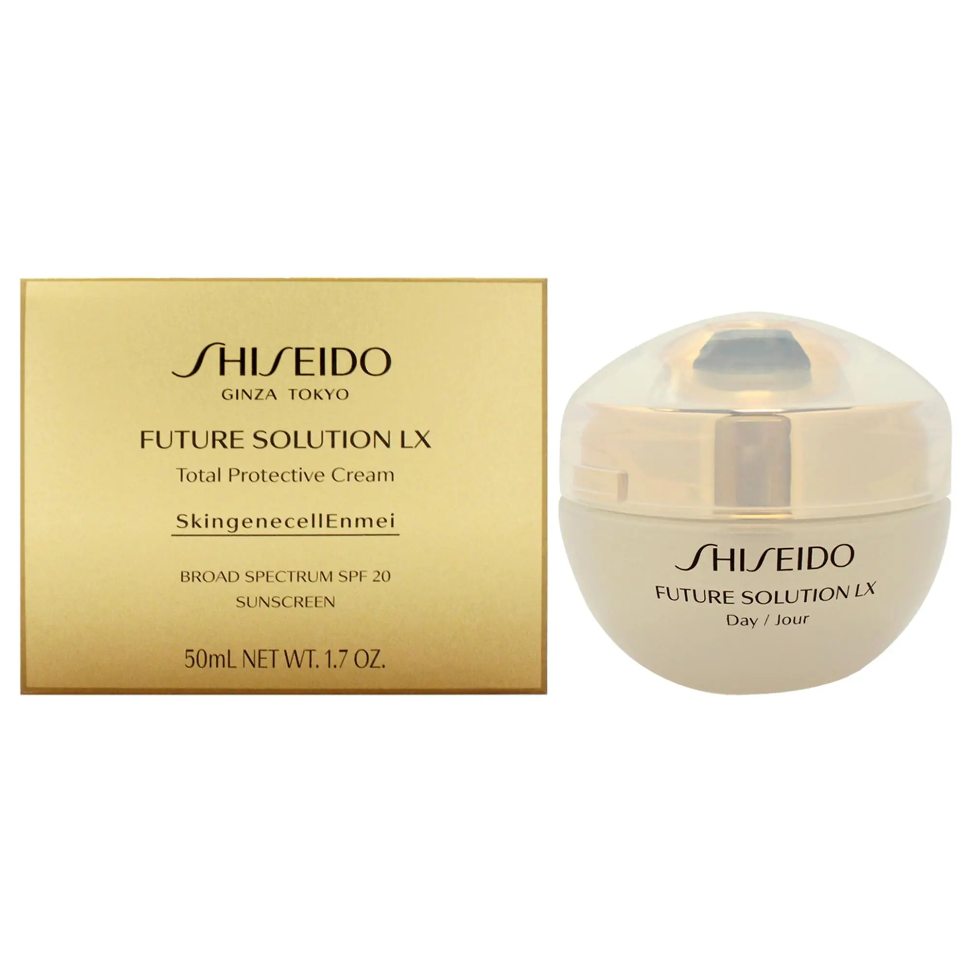 Shiseido Future Solution LX Total Protective Facial Sunscreen Cream SPF 20, Unisex Daily Use, 1.7 fl oz - Apply Daily Moisturizing Cream, Broad Spectrum