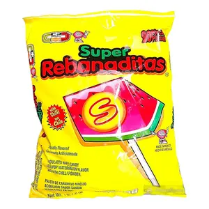 Rebanaditas Paletas Spicy Watermelon Lollipop Sucker 20 Pcs Mexican Hard Candy Chili Pops Sweet Snack Dulces Mexicanos Candies