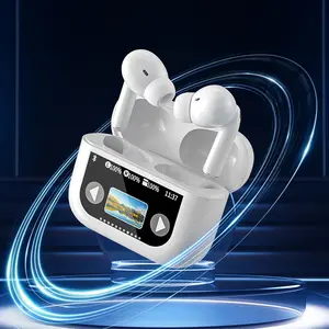 Wireless Earphones with Touch Screen Charging Case, Stereo Earbuds with Mic, Bass In-Ear Headset, Wireless Noise Cancellation, Noise Reduction for Smartphones, Computers, Sports