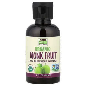 NOW Foods Real Food, Organic Monk Fruit, Liquid Sweetener, 2 fl oz (59 ml)