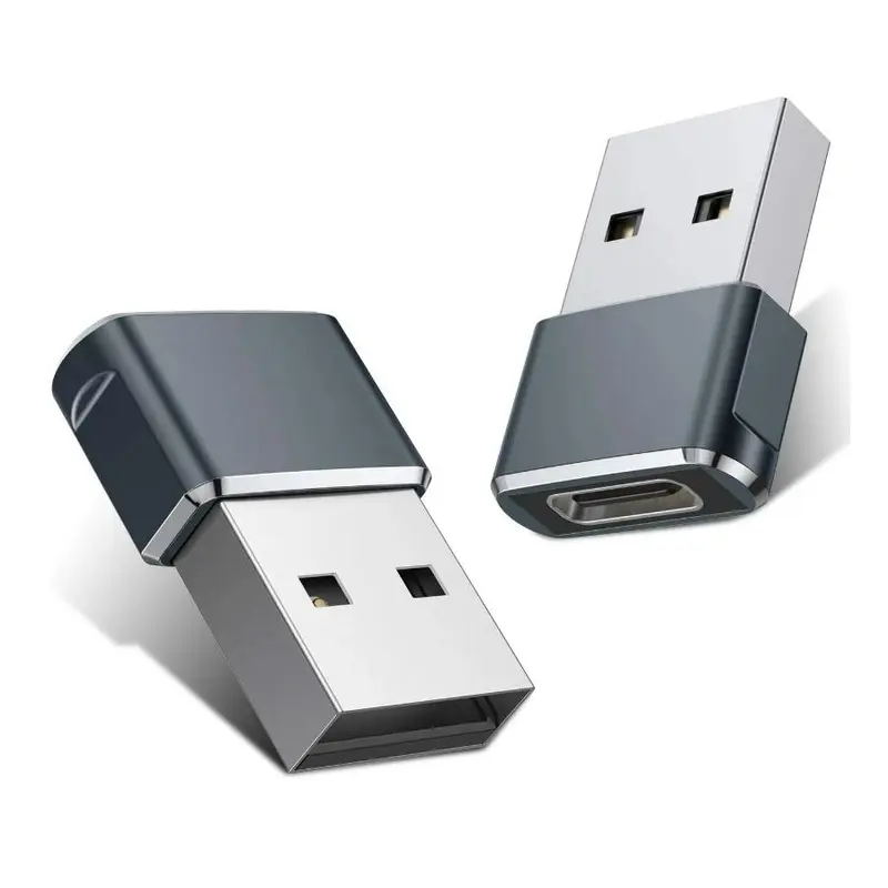 USB to USB C Adapter, 2 Counts USB C Female to A Male Charger Type C Converter, Fast Charging Portable Adapter for iWatch 7 8 SE, iPhone, AirPods, iPad Air, Samsung Charging Accessory