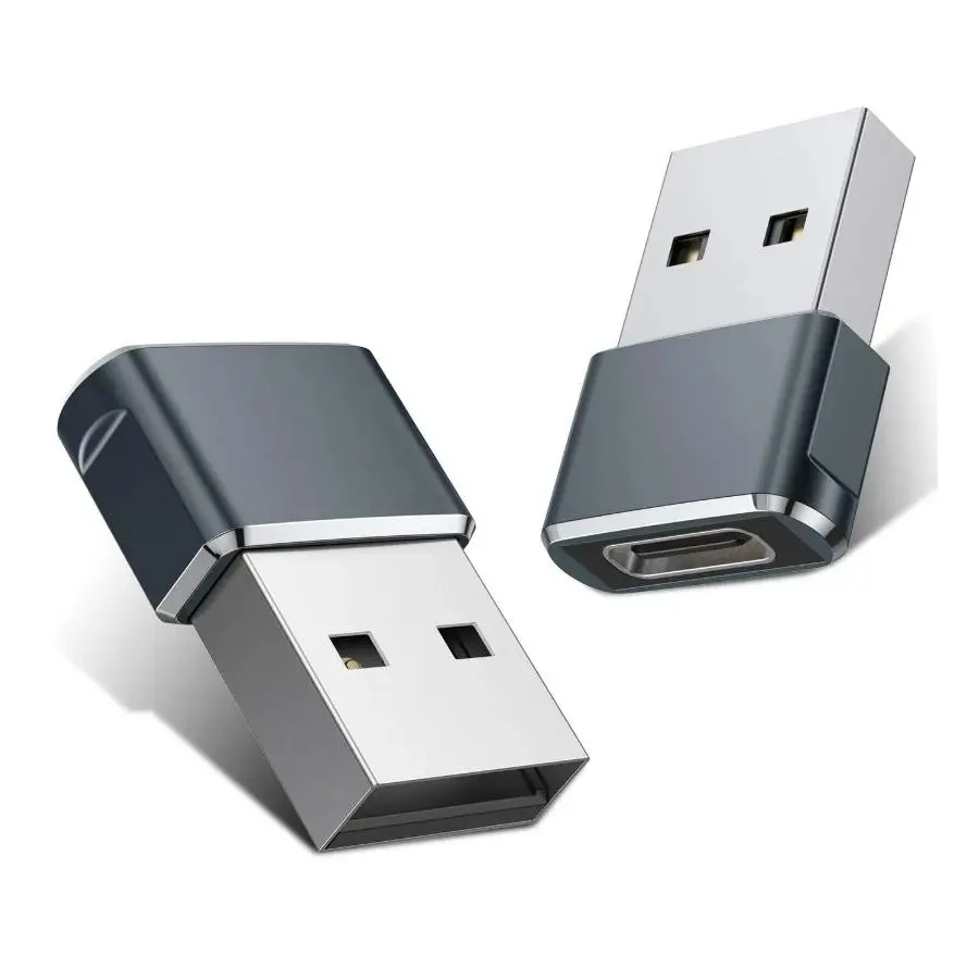 USB to USB C Adapter, 2 Counts USB C Female to A Male Charger Type C Converter, Fast Charging Portable Adapter for iWatch 7 8 SE, iPhone, AirPods, iPad Air, Samsung Charging Accessory
