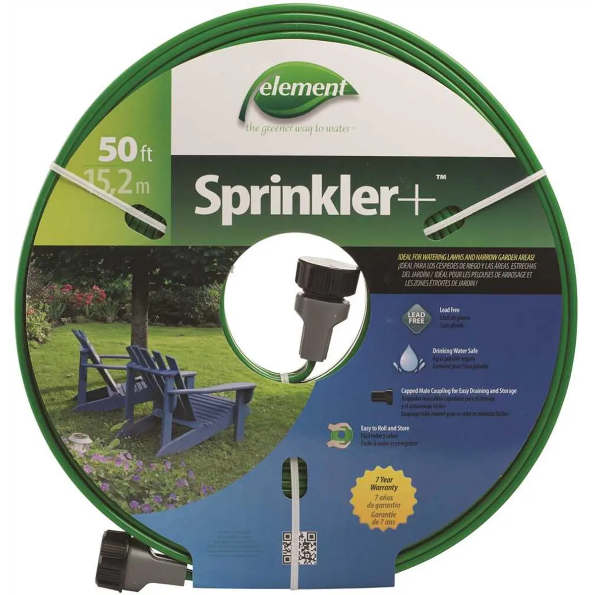 Swan Rubber Soaker Hose, 50 ft Kink-Free 3-Tube Design Eltecv050 Model for Gardening, Garden Shrubs & New Grass (Compatible with Hose Reels)